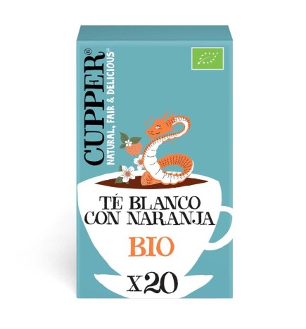 Té Blanco Con Naranja Bio, 20 Bolsas Cupper