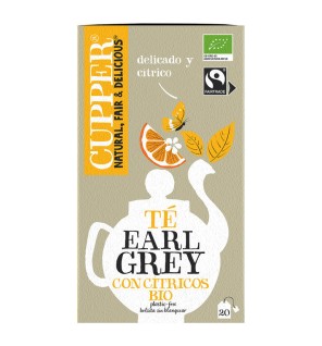 Té Earl Grey Con Cítricos Bio, 20 Bolsas Cupper