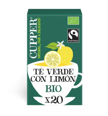 Té Verde Con Limón Bio, 20 Bolsas Cupper