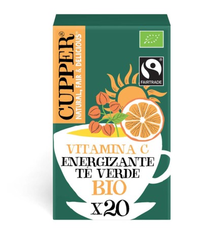 Té Verde Energizante Bio, 20 Bolsas Cupper