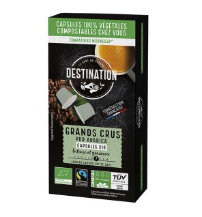 Cápsulas Biodegradables Pur Arábica Grands Crus Bio, 10X5,5 G Destination