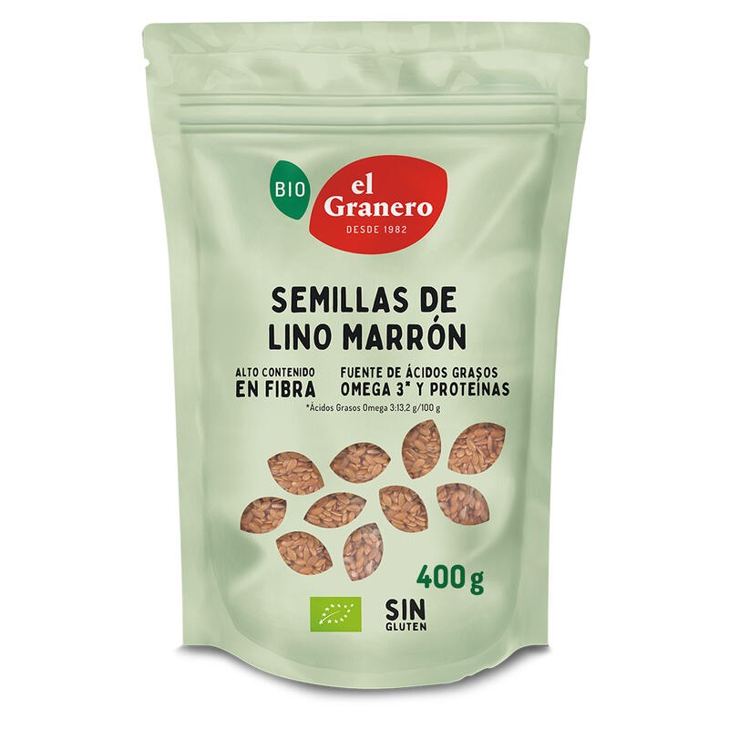 Semillas De Lino Marrón Bio, 400 G El Granero Integral