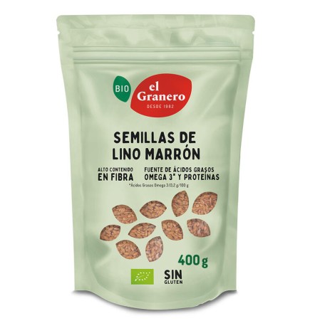 Semillas De Lino Marrón Bio, 400 G El Granero Integral
