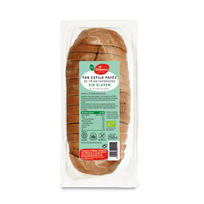Pan Payés Con Trigo Sarraceno Sin Gluten Bio, 250 G El Granero Integral Pan Payés Con Trigo Sarraceno Sin Gluten Bio, 250 G El Granero Integral