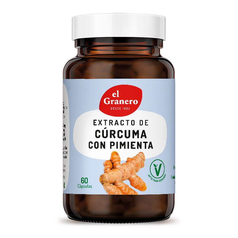 Extracto De Cúrcuma + Pimienta, 60 Cáp. 430 Mg El Granero Integral Extracto De Cúrcuma + Pimienta, 60 Cáp. 430 Mg El Granero Integral