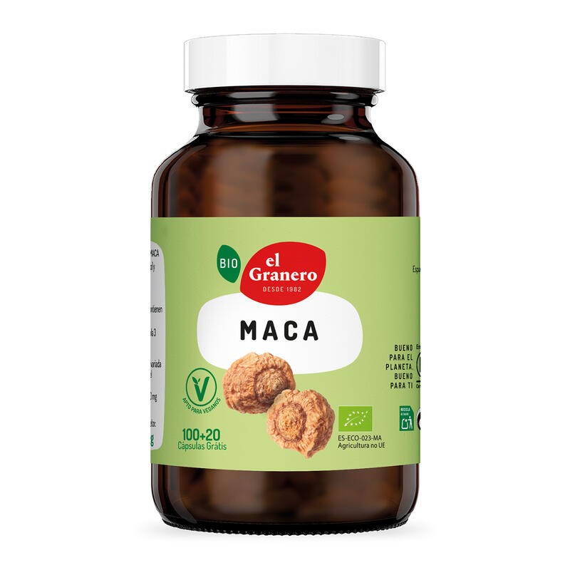 Maca Bio, 100 + 20 Cáp. 560 Mg El Granero Integral