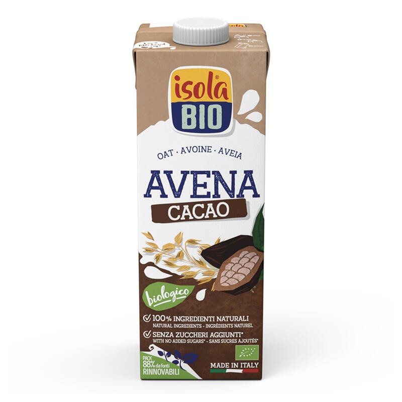 Caja de 6 de Bebida Vegetal De Avena Y Cacao Sin Azúcares Añadidos Bio, 1L Isola Bio Caja de 6 de Bebida Vegetal De Avena Y Cacao Sin Azúcares Añadidos Bio, 1L Isola Bio