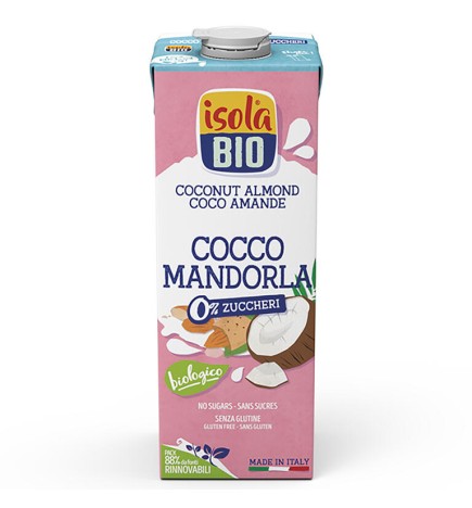 Caja de 6 de Bebida Vegetal De Coco Con Almendra Bio, 1 L Isola Bio