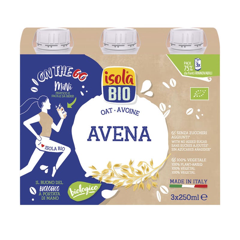 Pack Bebida Vegetal De Avena On The Go Bio, 250 Ml X 3 Isola Bio Pack Bebida Vegetal De Avena On The Go Bio, 250 Ml X 3 Isola Bio