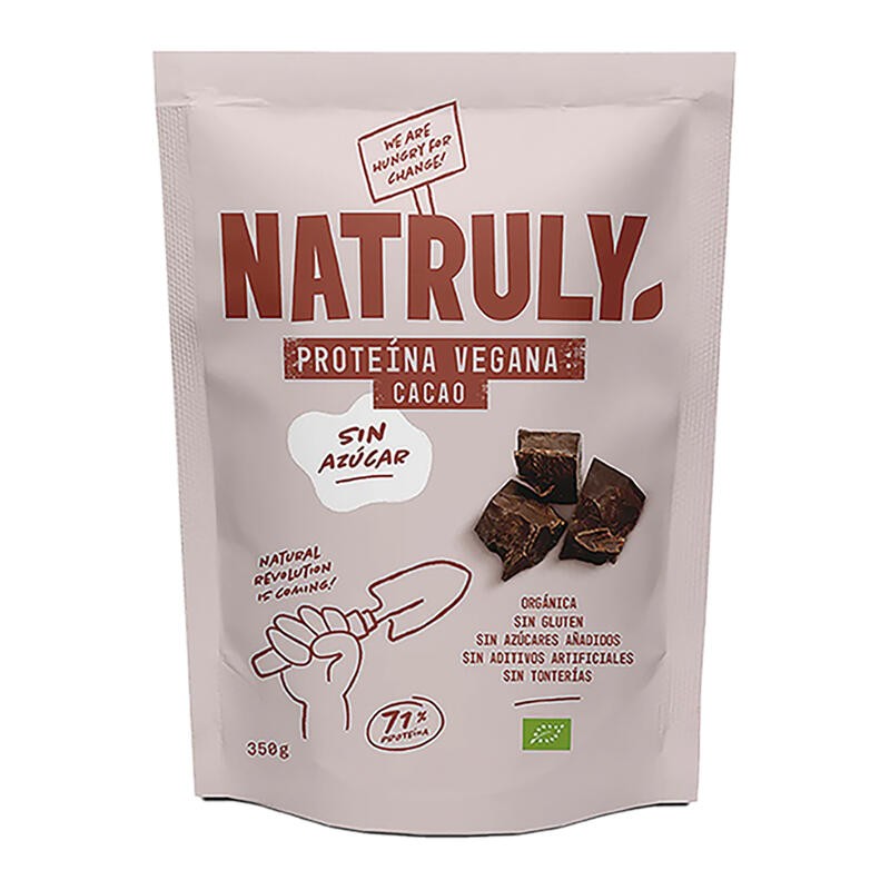 Proteína Vegana Cacao Bio, 350 G Natruly Proteína Vegana Cacao Bio, 350 G Natruly