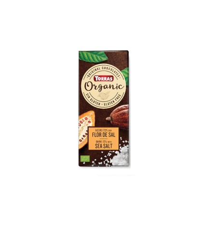 Chocolate Negro 70% Cacao Con Flor De Sal Bio, 100 G Torras