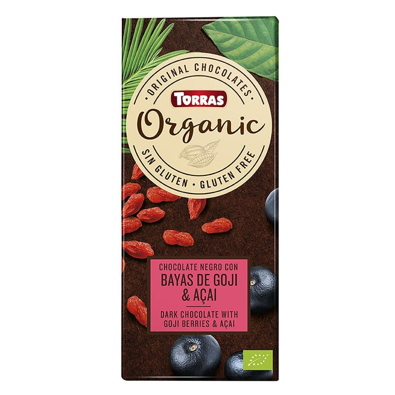 Chocolate Negro Con Bayas De Goji Y Acai Bio, 100 G Torras Chocolate Negro Con Bayas De Goji Y Acai Bio, 100 G Torras