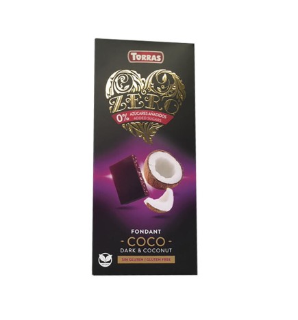 Chocolate Negro Con Coco Zero, 125 G Torras
