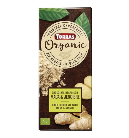 Chocolate Negro Con Maca Y Jengibre Bio, 100 G Torras