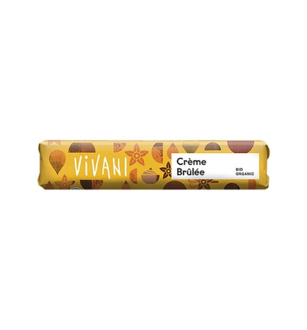 Caja de 18 uds de Crème Brûlée - Barrita De Chocolate Con Leche Y Crème Brûlée Bio, 40 G Vivani
