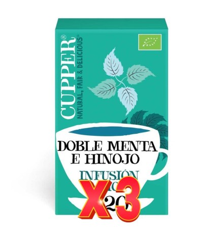 Pack de 3 unidades Infusión After Dinner Mint Bio, 20 Bolsas Cupper