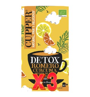 Pack de 3 unidades Infusión Detox Bio, 20 Bolsas Cupper