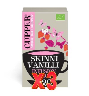 Pack de 3 unidades Infusión Fresa Y Vainilla Bio, 20 Bolsas Cupper