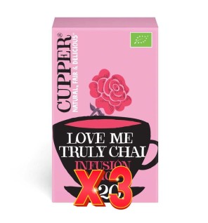 Pack de 3 unidades Infusión Love Me Truly Chai Bio, 20 Bolsas Cupper