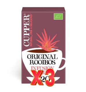 Pack de 3 unidades Infusión Original Rooibos Bio, 20 Bolsas Cupper