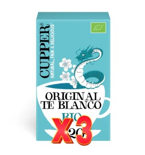 Pack de 3 unidades Té Blanco Bio, 20 Bolsas Cupper
