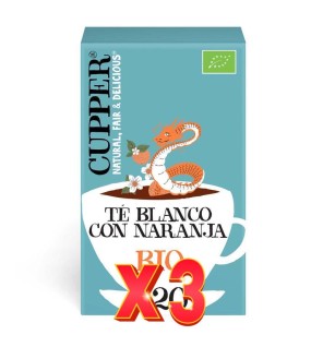 Pack de 3 unidades Té Blanco Con Naranja Bio, 20 Bolsas Cupper