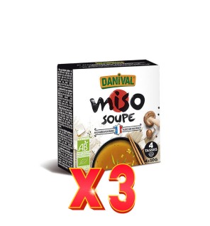 Pack de 3 unidades Sopa De Miso Bio, 4 X 10 G Danival