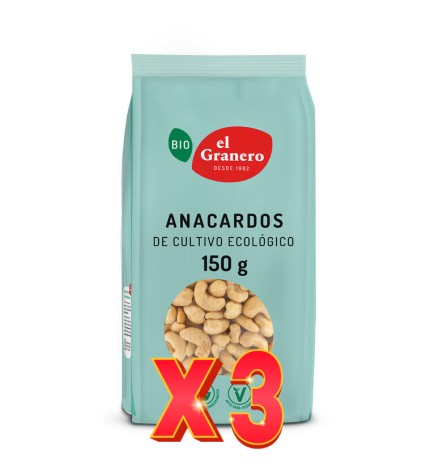 Pack de 3 unidades Anacardos Natural Bio, 150 G El Granero Integral