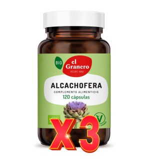 Pack de 3 unidades Alcachofera Bio, 120 Cáp, 415 Mg El Granero Integral