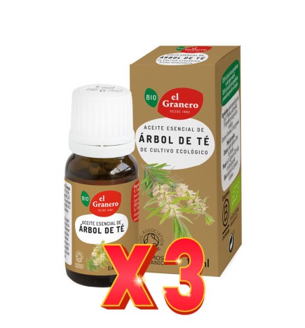 Pack de 3 unidades Aceite Esencial De Árbol De Té Bio, 12 Ml El Granero Integral