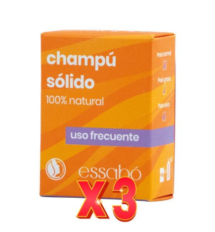 Pack de 3 unidades Champú Uso Frecuente, 100 G Essabo