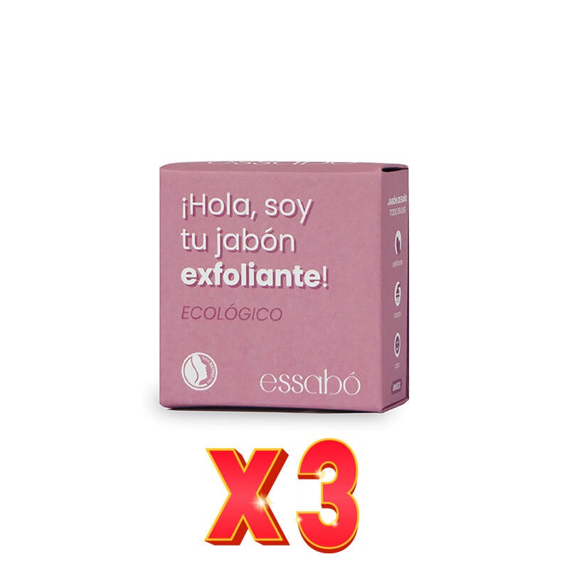 Pack de 3 unidades Jabón Exfoliante Bio, 120 G Essabo Pack de 3 unidades Jabón Exfoliante Bio, 120 G Essabo