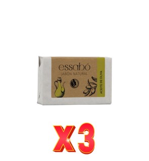 Pack de 3 unidades Jabón Natural Aceite De Oliva Essabo, 100 G Essabo