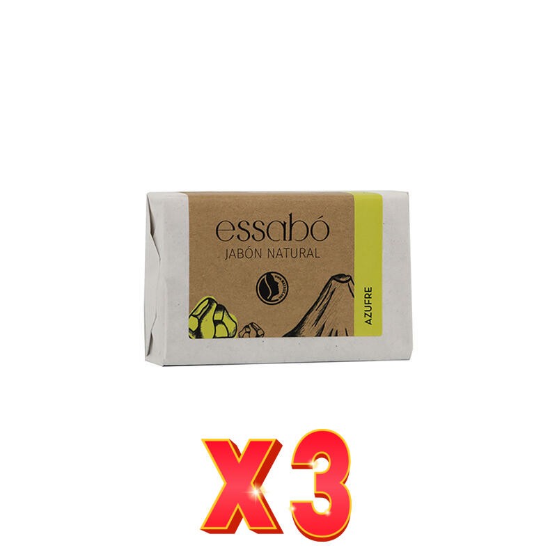 Pack de 3 unidades Jabón Natural Azufre Essabo, 100 G Essabo Pack de 3 unidades Jabón Natural Azufre Essabo, 100 G Essabo