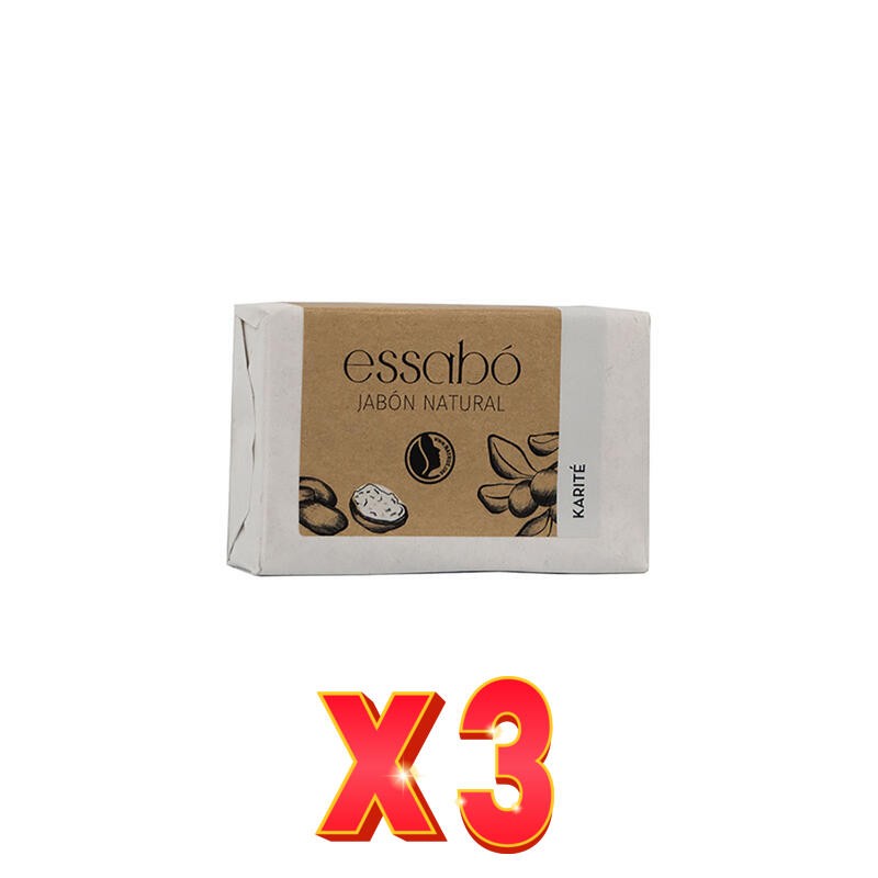 Pack de 3 unidades Jabón Natural Karité Essabo, 100 G Essabo Pack de 3 unidades Jabón Natural Karité Essabo, 100 G Essabo