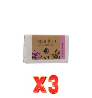 Pack de 3 unidades Jabón Natural Rosa Mosqueta Essabo, 100 G Essabo