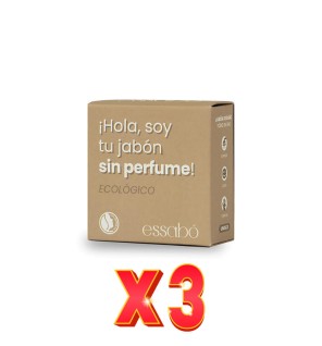 Pack de 3 unidades Jabón Sin Perfume Bio, 120 G Essabo