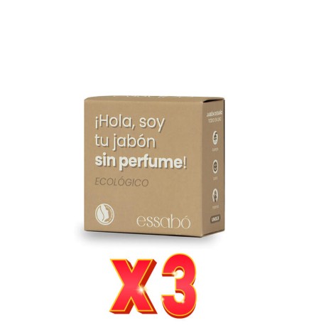 Pack de 3 unidades Jabón Sin Perfume Bio, 120 G Essabo