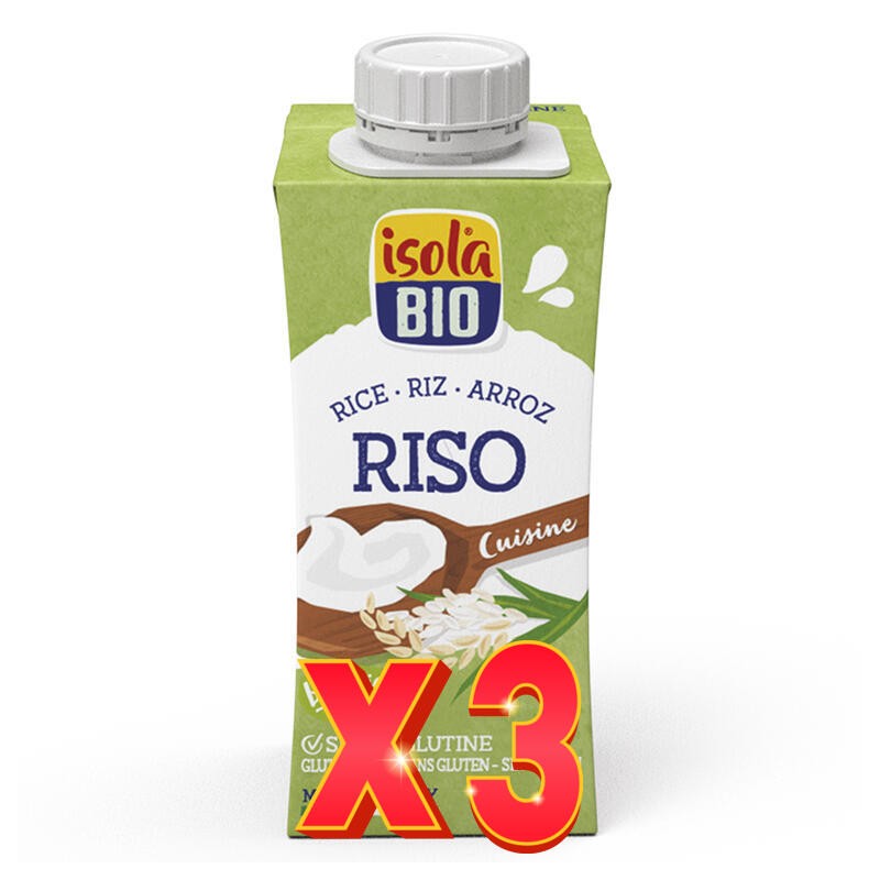Pack de 3 unidades Crema Para Cocinar De Arroz Bio, 200 Ml Isola Bio Pack de 3 unidades Crema Para Cocinar De Arroz Bio, 200 Ml Isola Bio