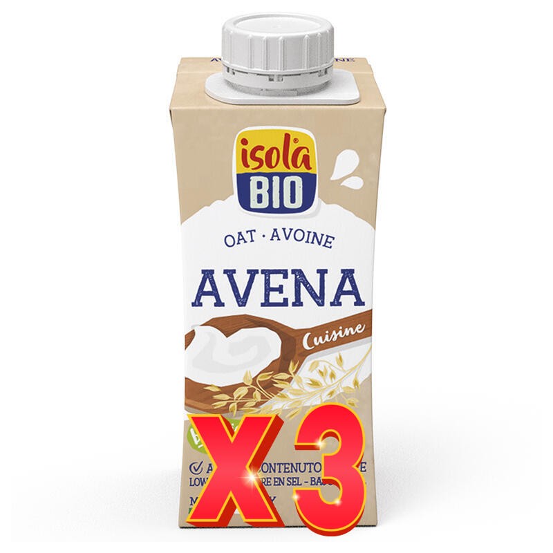 Pack de 3 unidades Crema Para Cocinar De Avena Bio, 200 Ml Isola Bio Pack de 3 unidades Crema Para Cocinar De Avena Bio, 200 Ml Isola Bio