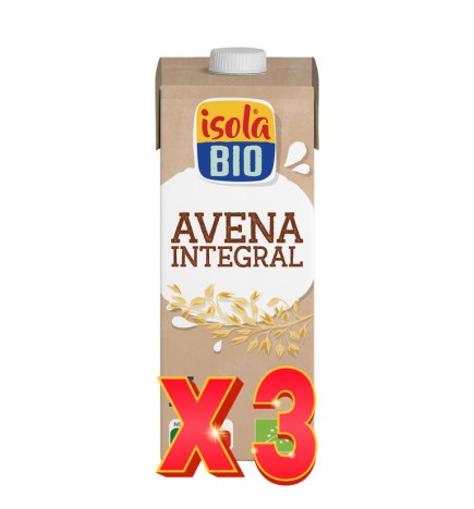 Pack de 3 unidades Caja de 6 de Bebida De Avena Integral Bio, 1 L Isola Bio