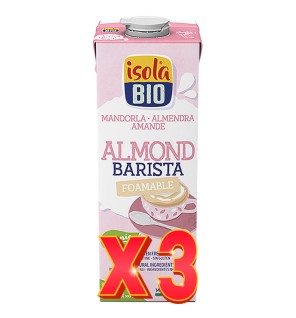 Pack de 3 unidades Caja de 6 de Bebida Vegetal De Almendras Barista Bio, 1L Isola Bio