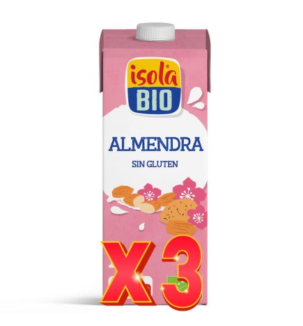 Pack de 3 unidades Caja de 6 de Bebida Vegetal De Almendras Bio, 1 L Isola Bio