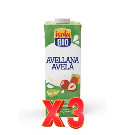 Pack de 3 unidades Caja de 6 de Bebida Vegetal De Avellanas Bio, 1 L Isola Bio