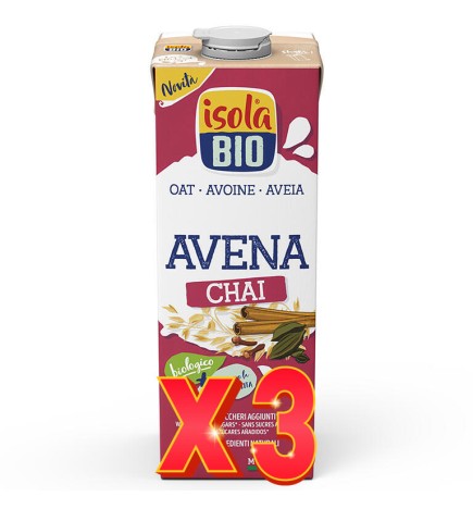 Pack de 3 unidades Caja de 6 de Bebida Vegetal De Avena Chaí Bio, 1L Isola Bio