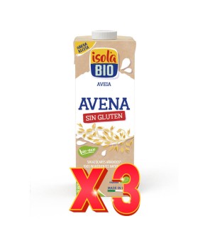 Pack de 3 unidades Caja de 6 de Bebida Vegetal De Avena Sin Gluten Bio, 1L Isola Bio