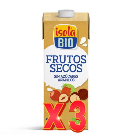 Pack de 3 unidades Caja de 6 de Bebida Vegetal De Frutos Secos Bio, 1L Isola Bio