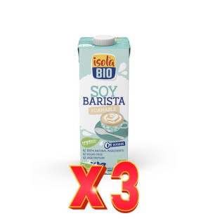 Pack de 3 unidades Caja de 6 de Bebida Vegetal De Soja Barista Bio, 1L Isola Bio