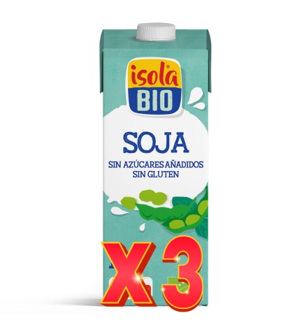 Pack de 3 unidades Caja de 6 de Bebida Vegetal De Soja Bio, 1L Isola Bio