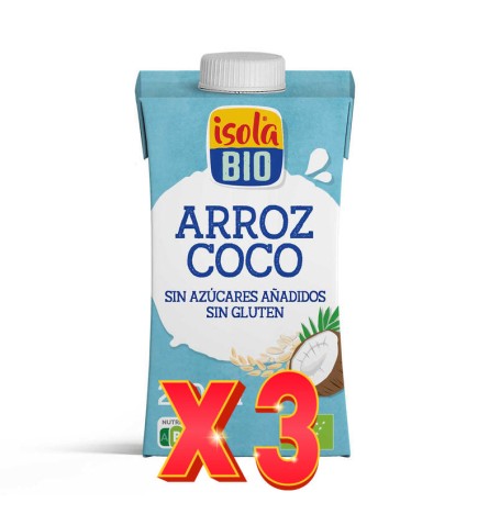 Pack de 3 unidades Bebida Vegetal Mini De Arroz Y Coco Bio, 250 Ml Isola Bio
